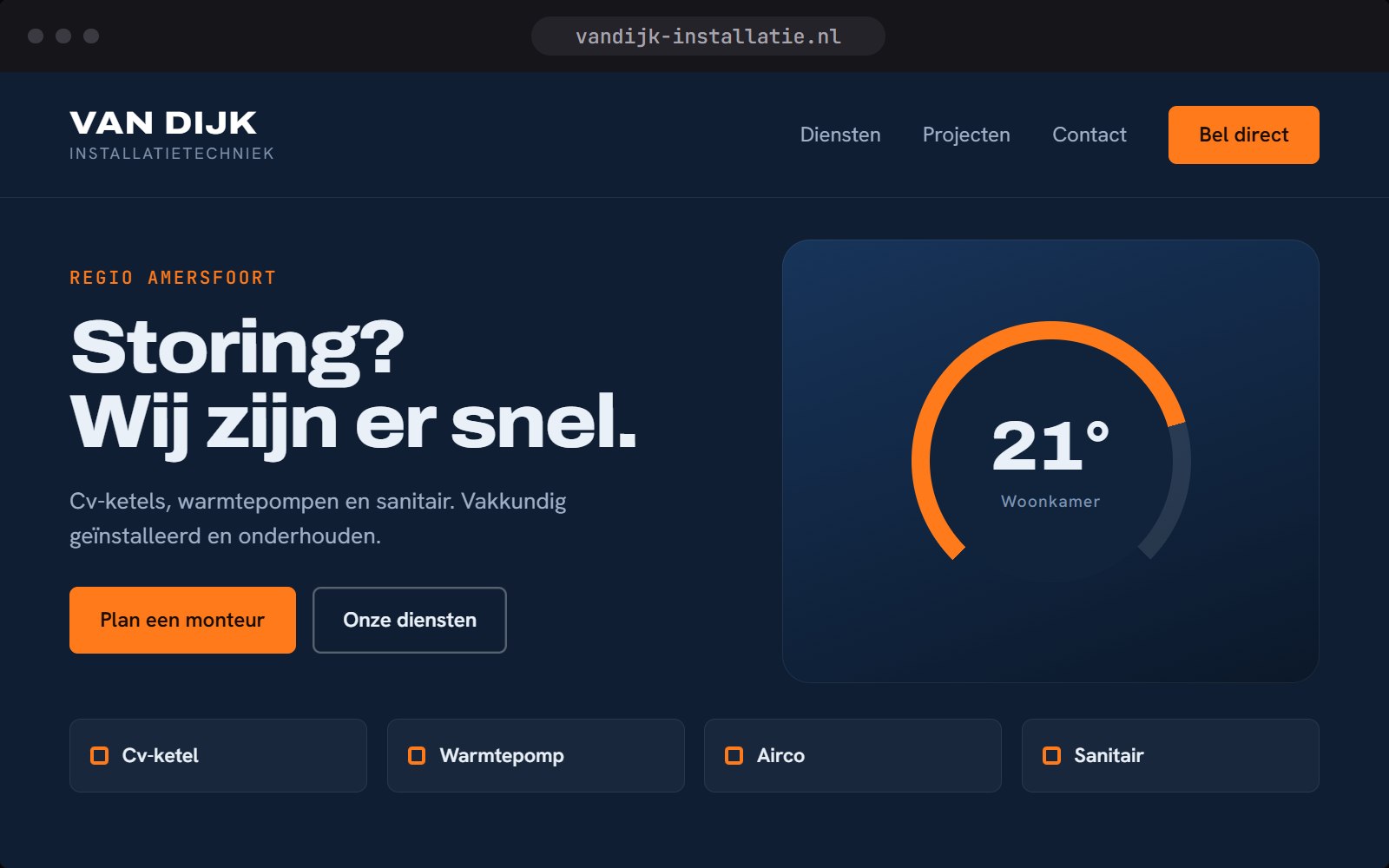 Ontwerpconcept voor Van Dijk Installatietechniek
